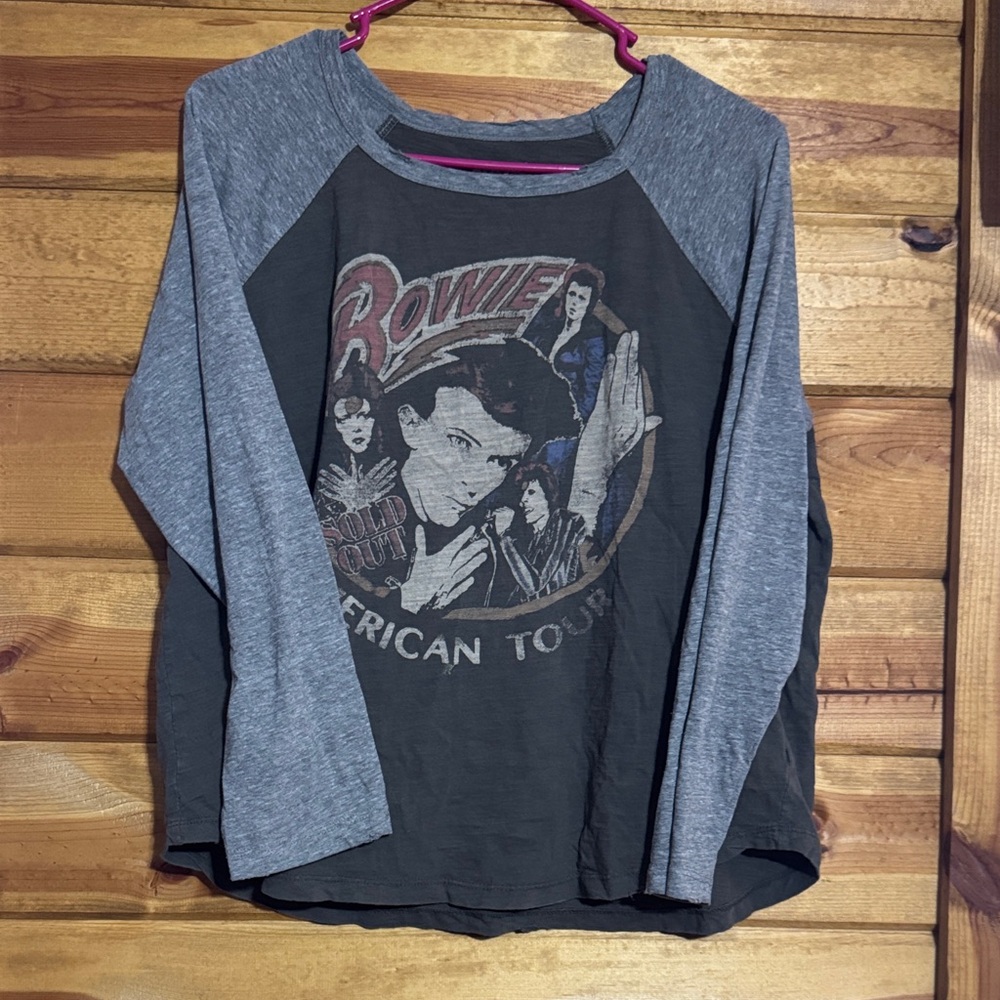 Lucky Brand Gray Graphic Long Sleeve Shirt